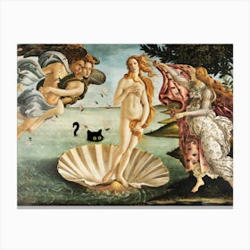 Black Cat Sandro Botticelli S The Birth Of Venus Landscape Canvas Print