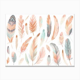 Watercolor Feathers 10 Canvas Print