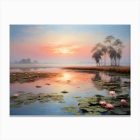 Sundown On The Marsh Canvas Print