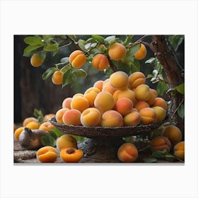 Apricots On A Tree Canvas Print