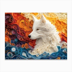 Samoyed Paper Quilling Dog Portrait II Canvas Print