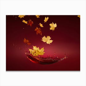 Autumnal Gradient Splash Transitioning From Warm Russet To Deep Burgundy Celebrating Thanksgiving (1) Canvas Print