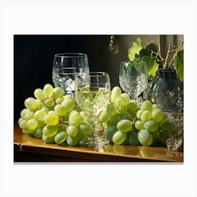 Grapes And Wine Canvas Print