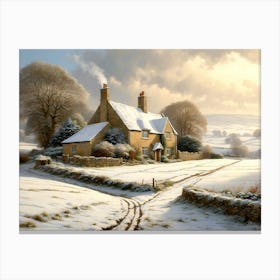 Snowfall In The Cotswolds Canvas Print