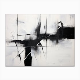 Connection Abstract Black And White 6 Canvas Print