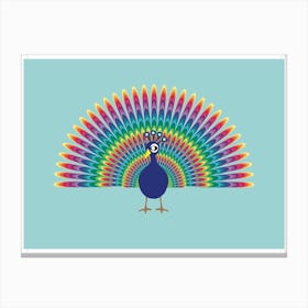 Rainbow Peacock Canvas Print