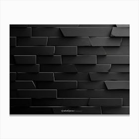 Abstract Black Brick Wall Canvas Print