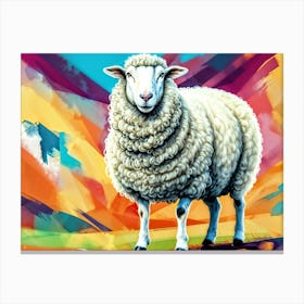 Sheep In The Field Canvas Print