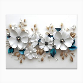 Paper Flowers Wall Art Canvas Print