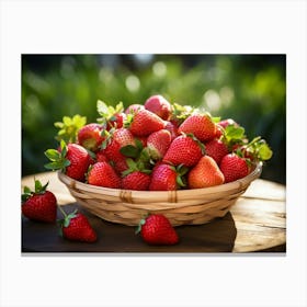 Strawberries In A Basket 2 Canvas Print