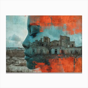 Temporal Resonances: A Conceptual Art Collection. Portrait Of A Woman 2 Canvas Print