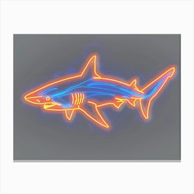 Orange Smooth Hammerhead Neon Shark 4 Canvas Print
