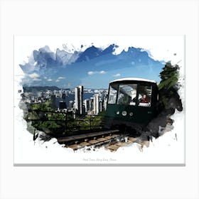 Peak Tram, Hong Kong, China Canvas Print