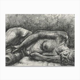 Reclining Woman in charcoal Canvas Print