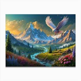 Eagle In The Mountains 1 Canvas Print