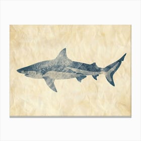 Mako Shark Grey Silhouette 6 Canvas Print