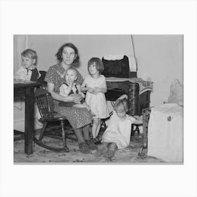 Mrs, Shotbang With Her Four Children She Delivered Herself, Husband Broke His Foot Early This Spring, About Time Baby Canvas Print