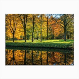 Serene Autumn Reflections 32 Canvas Print