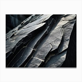 Close Up Of A Rough Stone Surface Emphasizing The Texture And Natural Details Contrast Between Th (4) Canvas Print