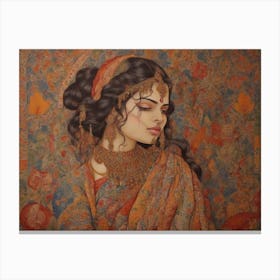 Potrait of an Indian woman Canvas Print