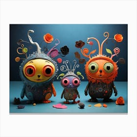 Family Of Aliens Canvas Print