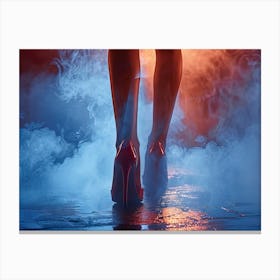 High Heels And Smoke Canvas Print