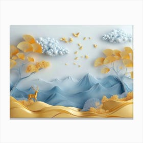 3d Modern Landscape 6 Canvas Print