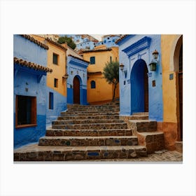 Blue City Of Chefchaouen Art Canvas Print