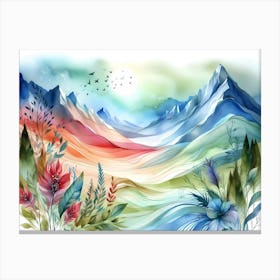 Watercolor Landscape Painting 73 Canvas Print