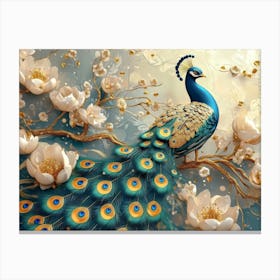 Peacock Painting 5 Canvas Print