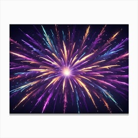 Abstract Image Of Colorful Fireworks Exploding Against A Black Background Canvas Print