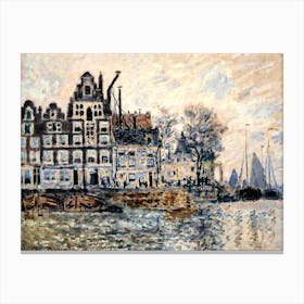 The Port of Amsterdam 1874 by Claude Monet Art Print| HD Remastered Painting Schreierstoren Dutch Holland Beautiful Impressionism Canvas Print