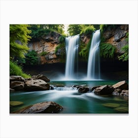 Waterfall In The Forest 4 Canvas Print