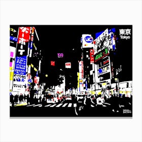 Tokyo At Night Shibuya Crossing Canvas Print