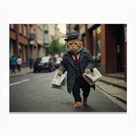 Cat In A Suit 6 Canvas Print