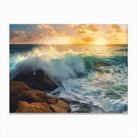 Sunset Over The Ocean 1 Canvas Print