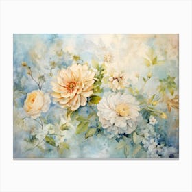 Vintage Pastel Flowers 9 Canvas Print