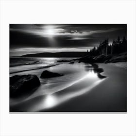 Moonlight On The Beach 1 Canvas Print