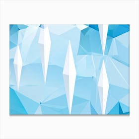 Abstract Polygonal Icicles Pattern Geometric Shapes Resembling Ice Cast In Various Shades Of White (4) Canvas Print