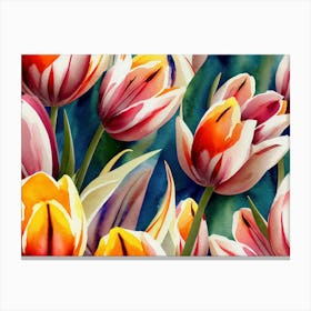 Watercolor Tulips Canvas Print