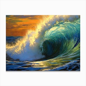 Sunset Ocean Wave 2 Canvas Print