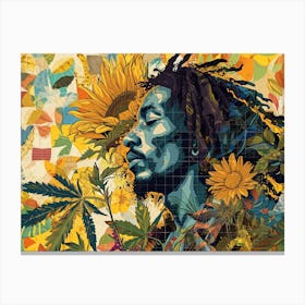 Sunny Marley Groove: A Reggae Summer Mosaic Canvas Print