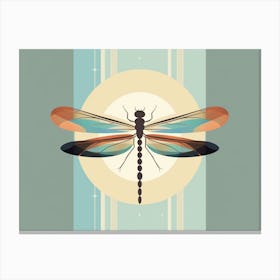 Dragonfly Blue Eyed Darner Aeshna Illustration Minimal 3 Canvas Print