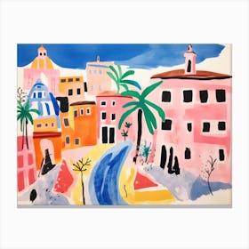 Rome Italy Cute Watercolour Illustration 3 Canvas Print