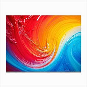 Gorgeous Cascade Of Vibrant Colors Red Yellow Blue And Orange Swirling And Flowing Rhythmical Canvas Print