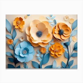 3d Flowers Craft 1 Canvas Print