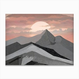 Mountain Landscape Watercolor Scene Canvas Print