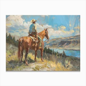 Cowboy In Wyoming 2 Canvas Print