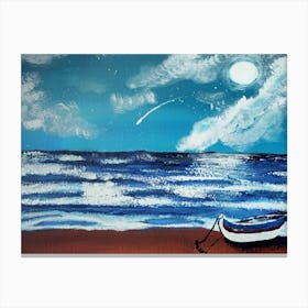 Quiet night on shore Canvas Print