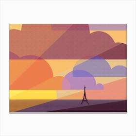 Paris Sky Orange Canvas Print